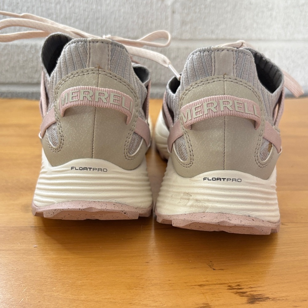 Merrell Embark Lace Sneakers Women's size 11 Wide Pink Rose Gray Vibram Sole EUC - Picture 3 of 10